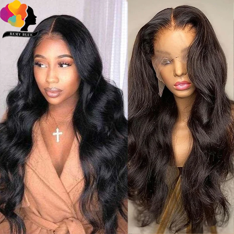 

Парики из человеческих волос на сетке спереди черного цвета для женщин, предварительно выщипанные бразильские волнистые волосы Remy 13 × 4, про...