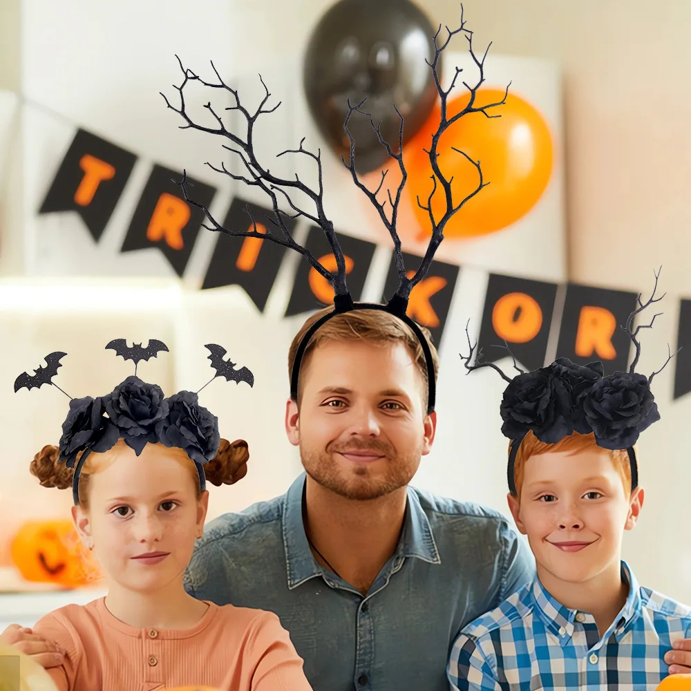 Украшение для Хэллоуина повязка на голову в виде черной ветки аксессуары волос