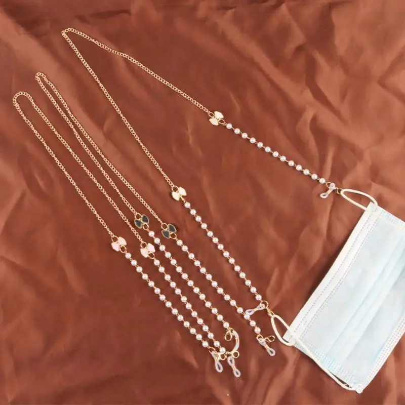 

73cm Glasses Chain Hanging Neck Cover Anti-lost Rope Two-purpose Skin Butterfly Pearl Chain Children Mask Hanging Belt Home Tool