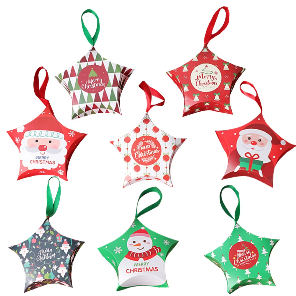 

1 Set Paper Gift Box Christmas Storage Container Christmas Tree Ornament Christmas Eve Box Christmas Treat Boxes
