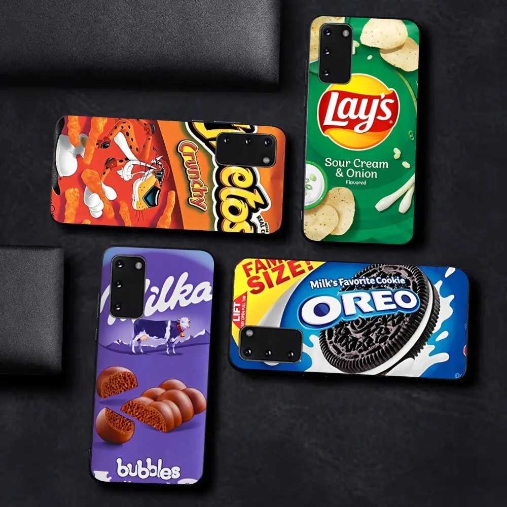 

Chocolate Biscuit Milk Drink Phone Case For Samsung S 9 10 20 21 22 23 30 23plus lite Ultra FE S10lite Fundas