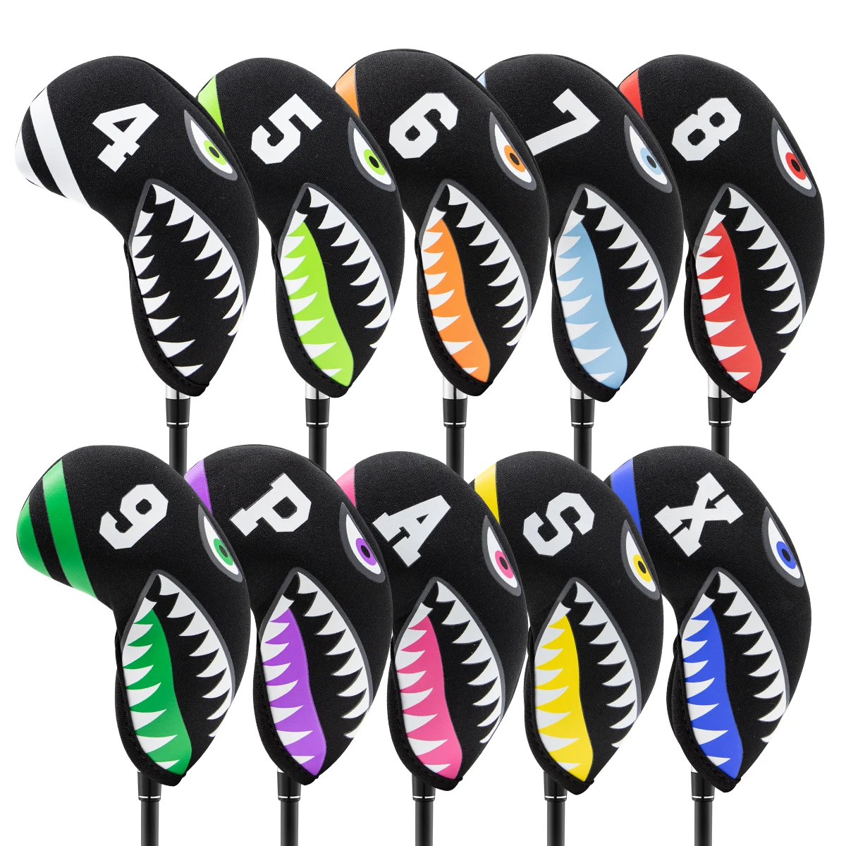 

Waterproof Shark Golf Club Iron Cover Golf Iron Head Covers Golf Club Iron Headovers Wedges Covers 10pcs/set