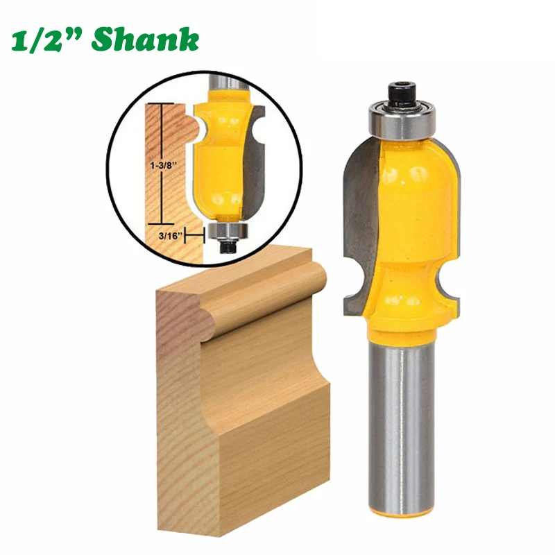 

1PC 1/2" 12.7MM Shank Milling Cutter Wood Carving Architectural Molding Line Router Bit Woodworking Milling Cutter for Wood Bit