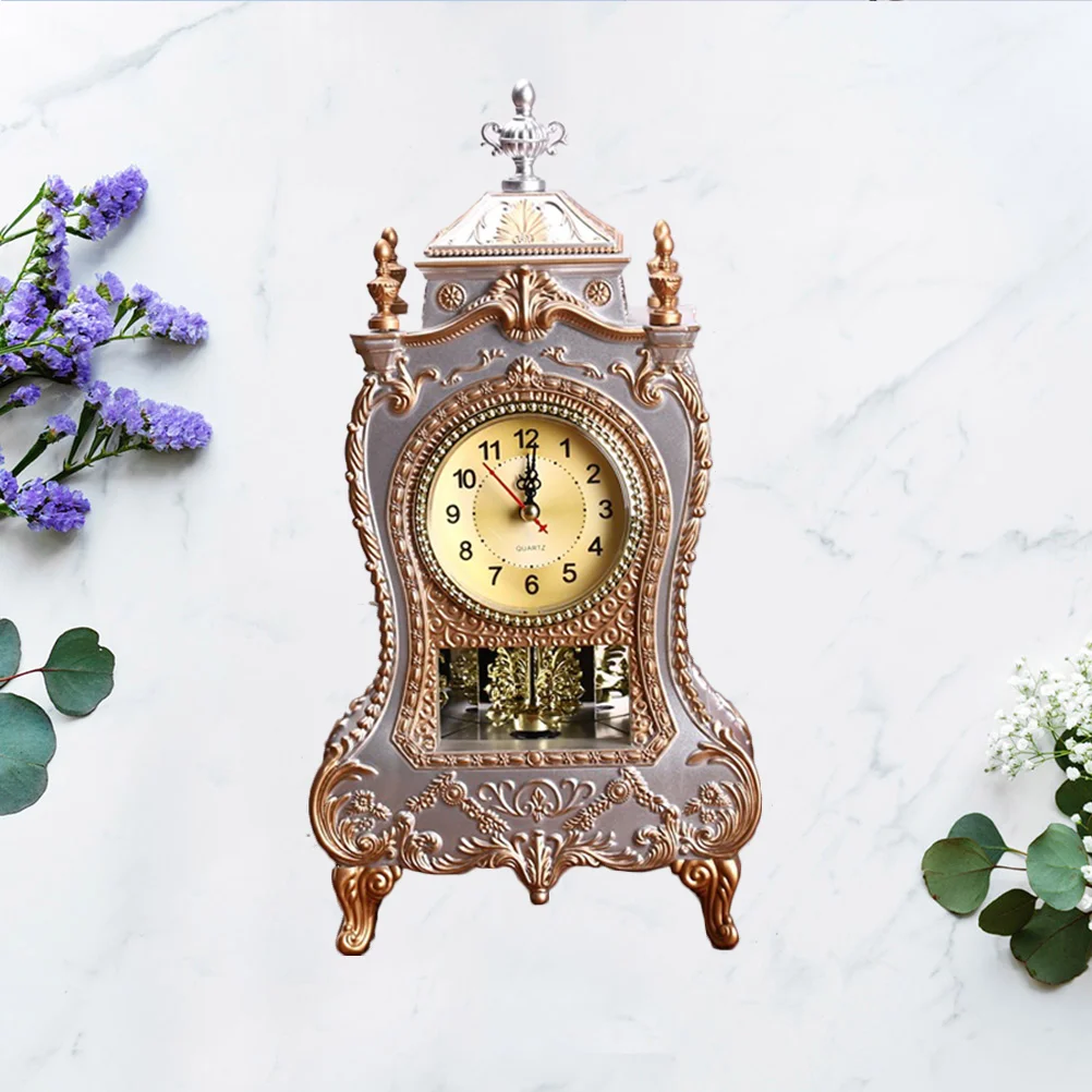 

1Pc Table Clock European Style Archaistic Decorative Creative Clock Decor for Office Home