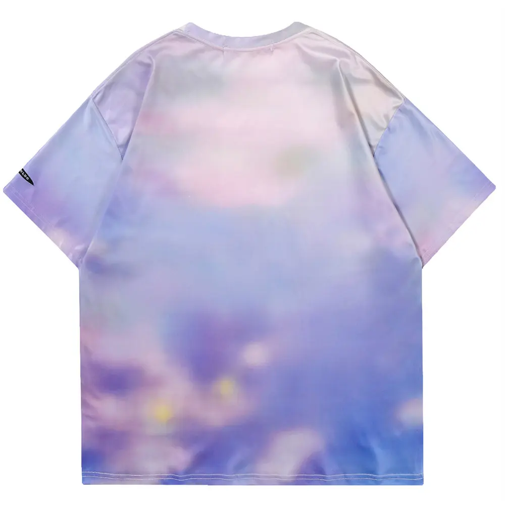 Футболка мужская оверсайз с цифровой печатью топ круглым вырезом из полиэстера