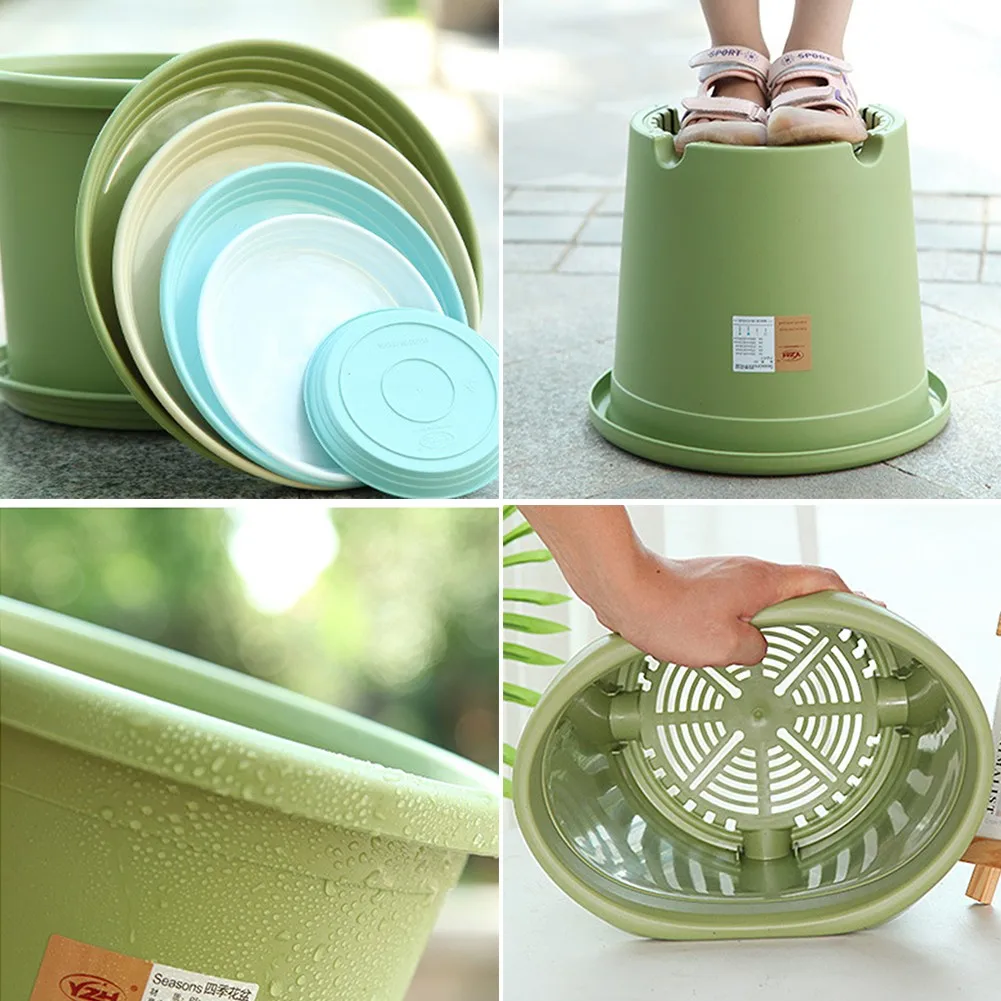 

New Watering Planter Solid Color Resin Flower Pot Hanging Flower Planter Lazy Flowerpot Durable Garden Balcony Home Decor