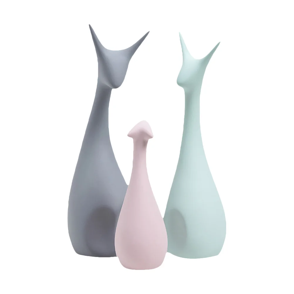 

Animal Ornaments Elk Ornament Ceramic Rabbit Sculpture Decorate Desktop Deer Statue Ceramics Reindeer Sculpture