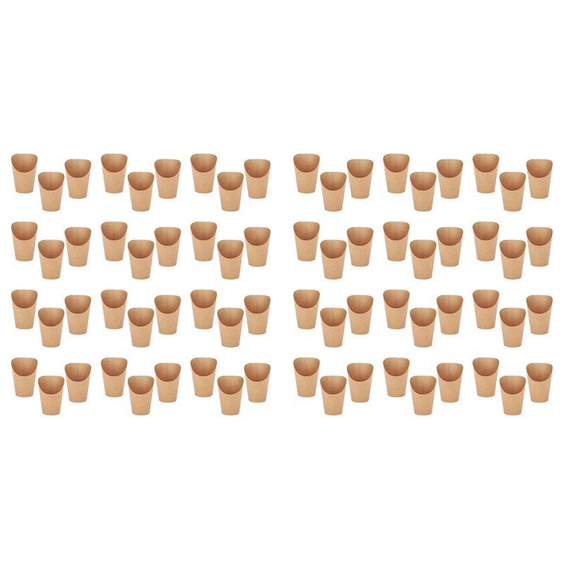 

200 Pieces French Fry Holder Cups 14 Ounces Disposable Take Out Party Baking Supplies Paper Popcorn Boxes Brown