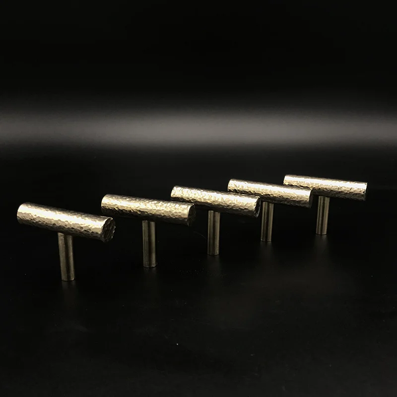 Однотонные латунные ручки для дверей шкафа и мебели ящика Т-образные