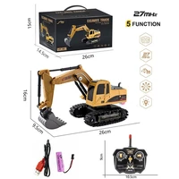 2 4ghz 5ch 124 rc excavator toy children rc engineering car abs plastic excavator for adults boys kids christmas birthday gift