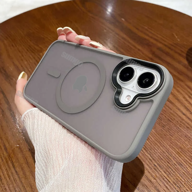 Модный Матовый Магнитный Прозрачный чехол для iPhone 16 15 14 Plus 13 12 11 Pro Max Беспроводная