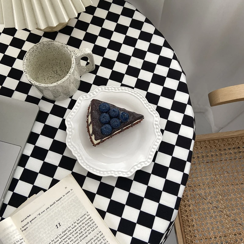 

Ins Checkerboard Tablecloth Home Dining Table Cloth Cafe Restaurant Checkered Table Cover Simple Decor Background Cloth Desk Mat