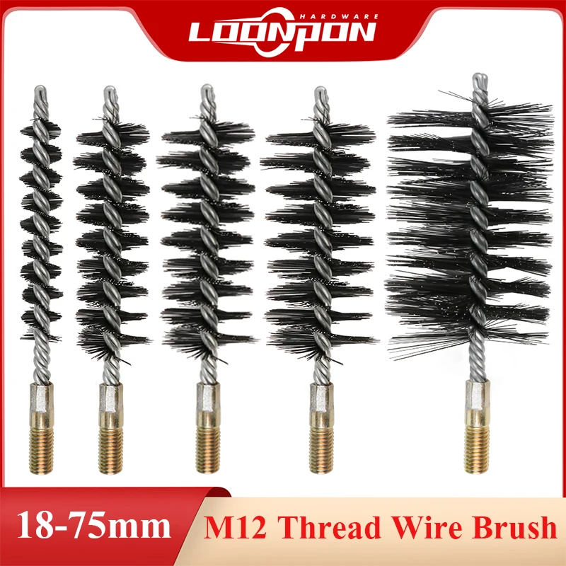 

Щетка из проволоки Loonpon с металлической ручкой, 18/22/25/32/40/50/65/75 мм, щетка из проволоки из нержавеющей стали для чистки труб, щетка для дымохода, ...