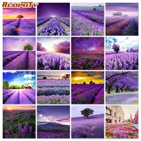 ruopoty frame lavender landscape diy painting by numbers home wall art decoration modern picture paint kit for home artwork uniq