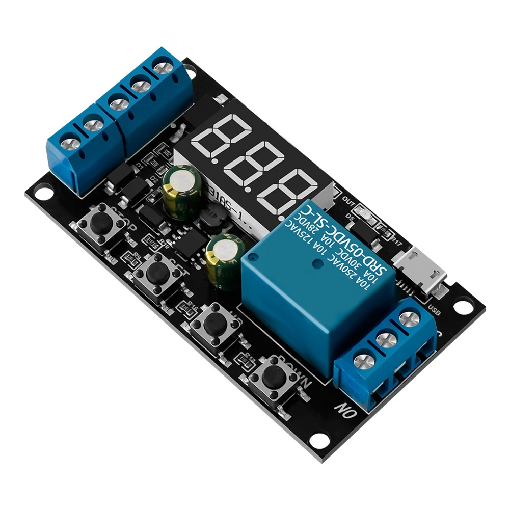 Модуль реле таймер задержки времени Постоянный ток 6-30 в Поддержка Micro USB 5 В светодиодный дисплей Автоматизация