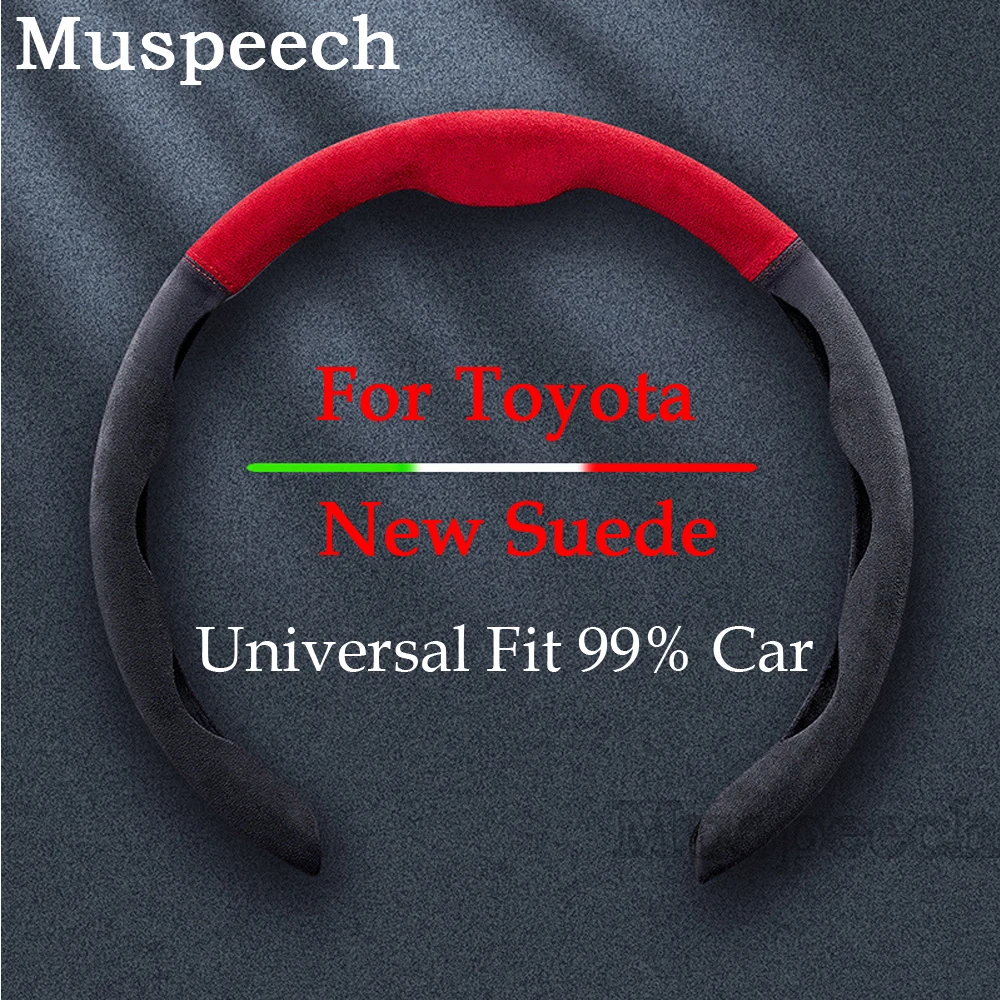 

New Suede Car Steering Wheel Cover Wheel Booster Cover Anti-skid For Toyota Prius Camry Corolla CHR C-HR RAV4 Land Cruiser Prado
