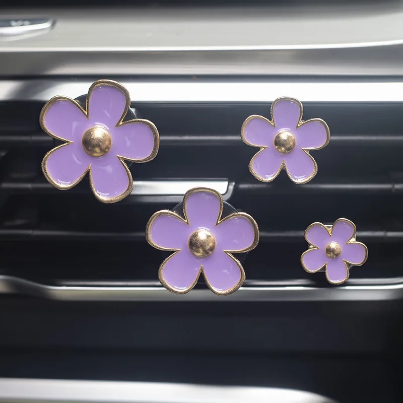 

4pcs/set Car Air Outlet Perfume Decoration Clip Flower Daisy Design Car Interior Decoration Air Freshener Diffuser Conditioning
