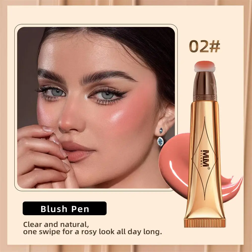 

Face Liquid Contour With Cushion Applicator Natural Shimmer Finish Moisturizing Creamy Soft Liquid Blush For Cheeks Highlight