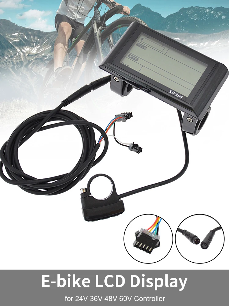 

E-bike LCD Display Panel with Speed Distance Time Battery Screen Electric Bicycle Conversion Kit for 24V 36V 48V 60V Controller
