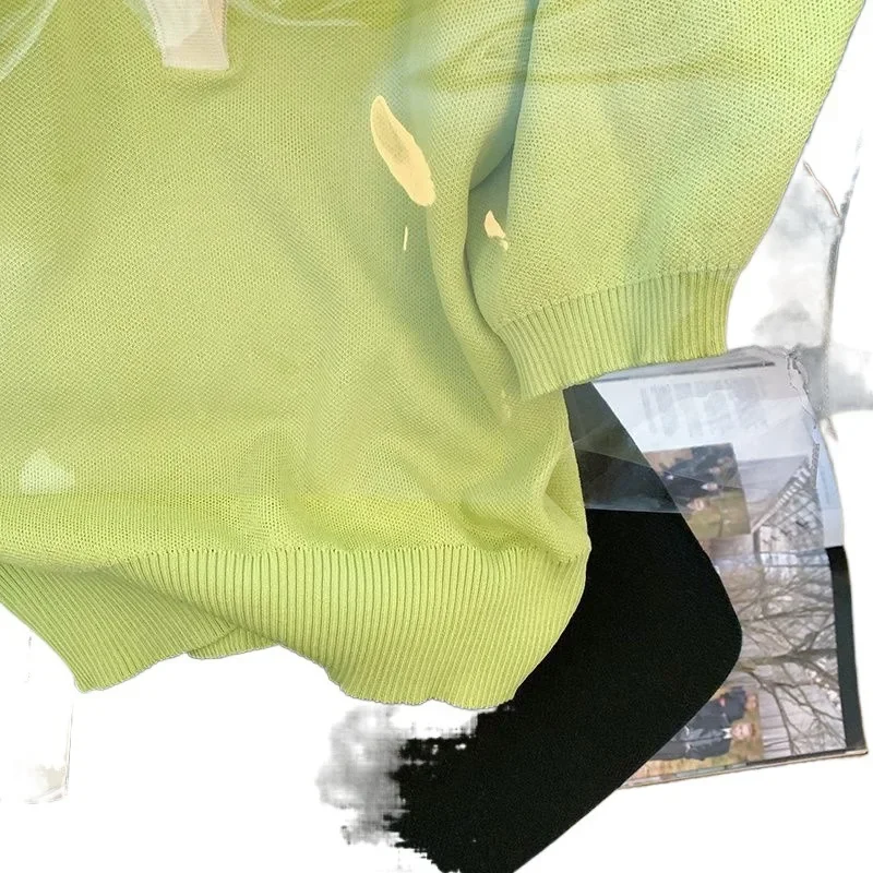 Лето 2023 новый стиль вязаный женский топ с воротником-поло твидовый дизайн