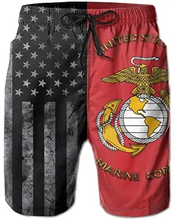 

Mens Swim Trunks Printed Beach Shorts Quick Dry Summer Boardshorts with Mesh Lining