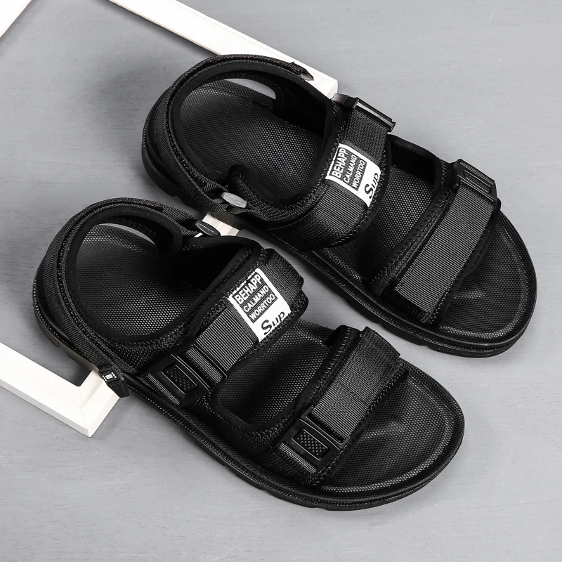 Сандалии мужские пляжные на толстой подошве мягкая удобная обувь модные