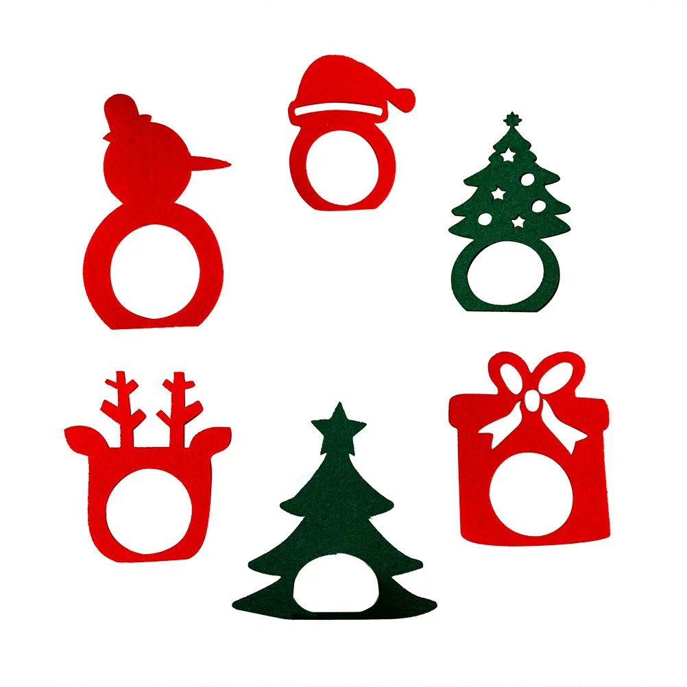 

Rings Napkin Christmas Table Non Woven Fabric Circles Centerpiece Place Setting Reindeer Dinner Tables Decorative