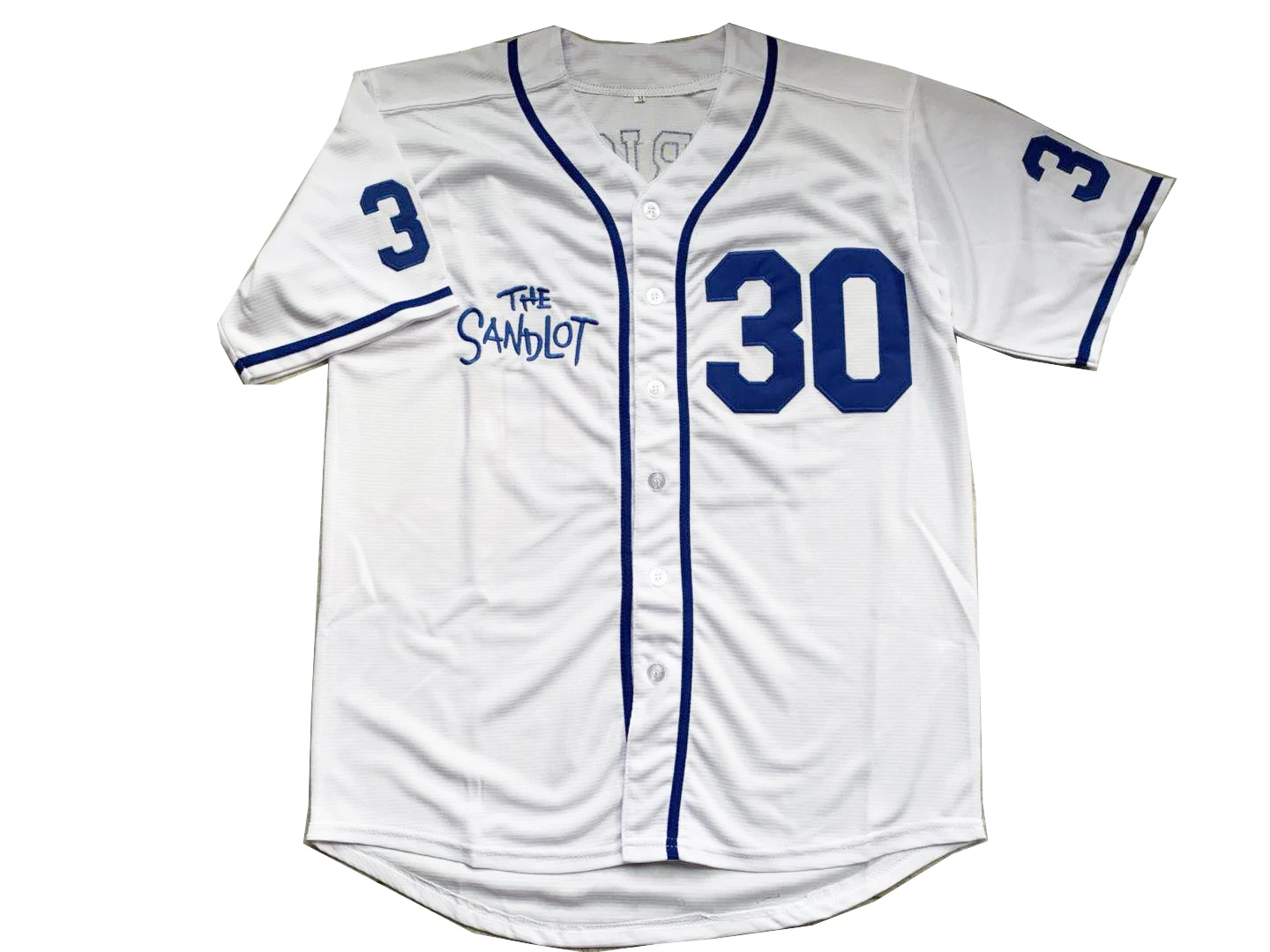 BG baseball jerseys THE Sandlot 30 ROORIGUEZ jersey Outdoor sportswear Embroidery sewing white blue font Hip-hop Street culture