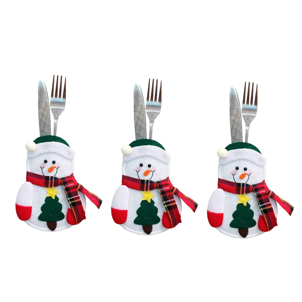 

1pcs Christmas Silverware Holders Pockets Cutlery Cover Xmas Party Home Table Dinner Spoons Forks Bags