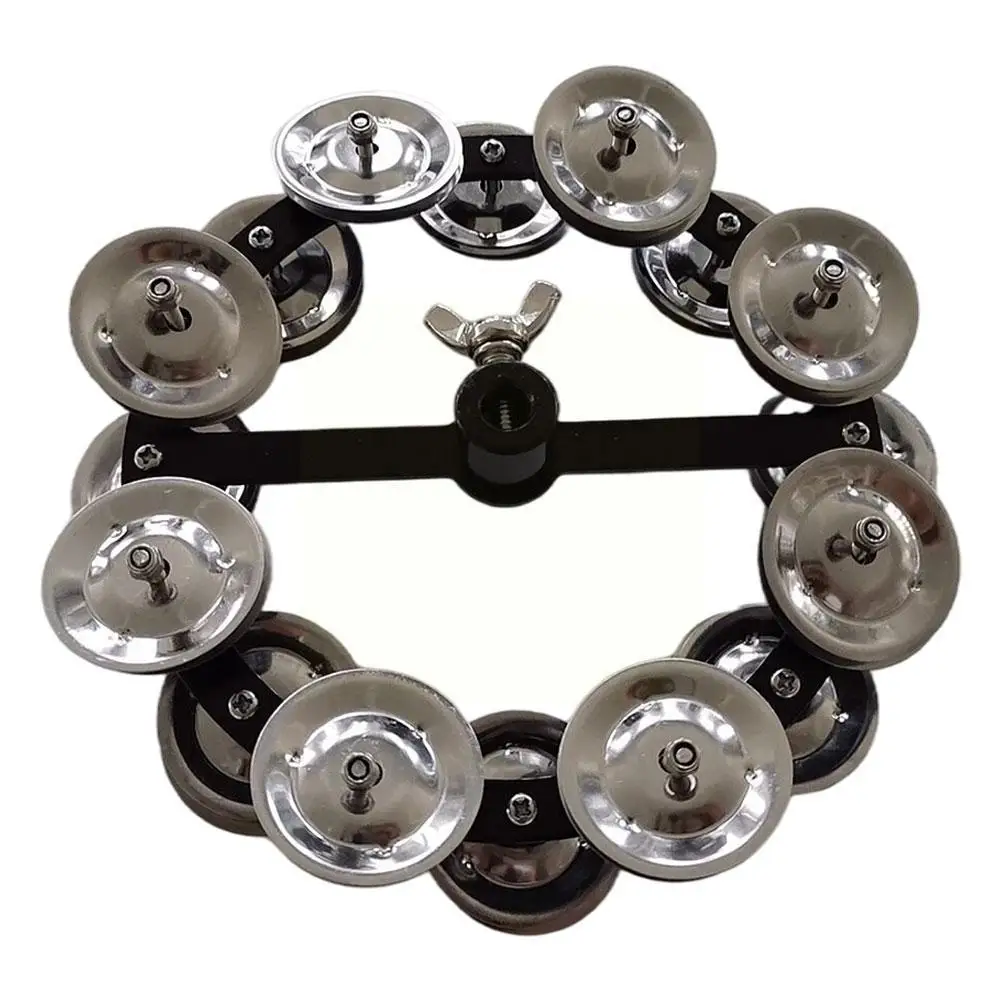 

Hi-Hat Bell Tambourine With 8 Double Row Steel Jingles For Drum Set Musical Accessories W8K8