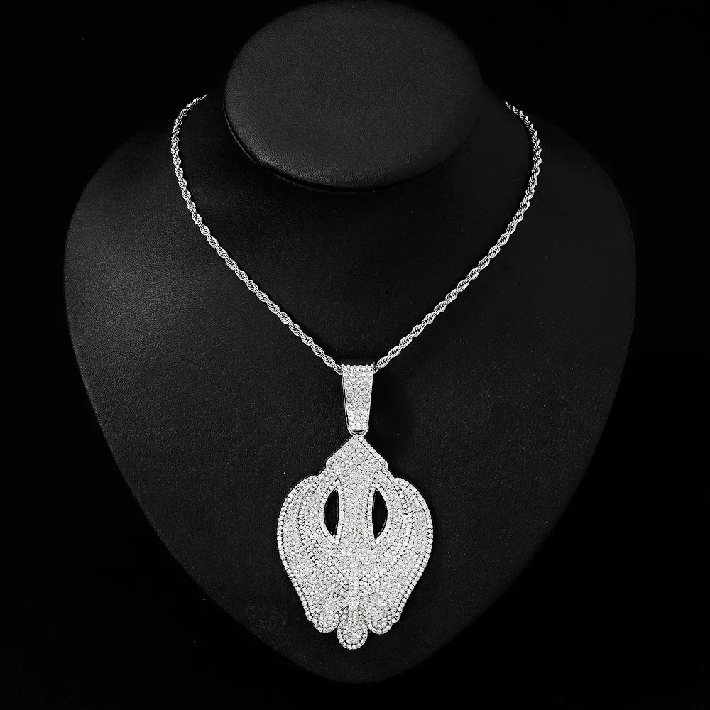 Ожерелье из сплава в стиле хип-хоп с бриллиантами и резьбой по лицу уникальное