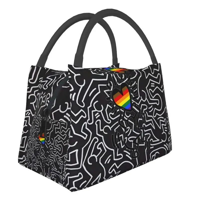 

Custom Haring Keiths Lunch Bags Men Women Cooler Thermal Insulated Lunch Boxes for Work Pinic or Travel Fruit Fresh Storage Bag