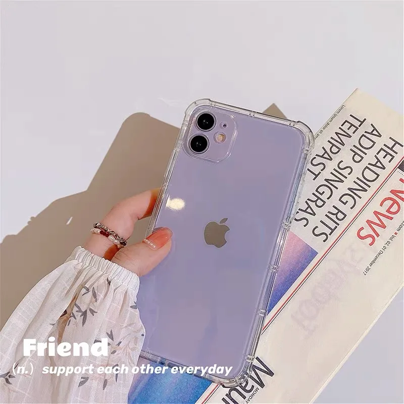 

Clear Shockproof Phone Case For iPhone 13 12 11 Pro Max XS Max X XR 8 7 6 6S Plus SE2020 12 13 Mini Silicone Case Back Cover