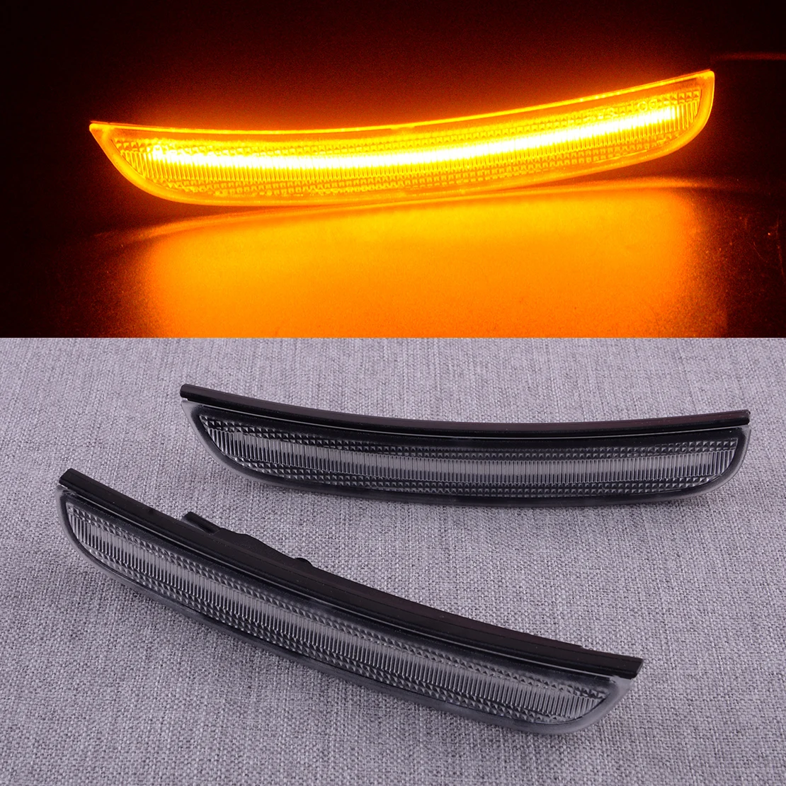 

2Pcs/Set Car Clear Front Amber LED Side Marker Light Lamp Fit For Chrysler 300 2015 2016 2017 2018-2021 68214402AD 68214403AD