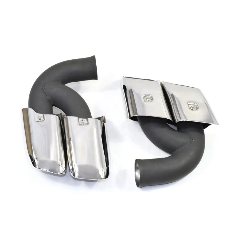 

Silver stainless steel exhaust nozzle Cayenn 2010-2014 turbocharged square muffler car exhaust pipe exhaust system