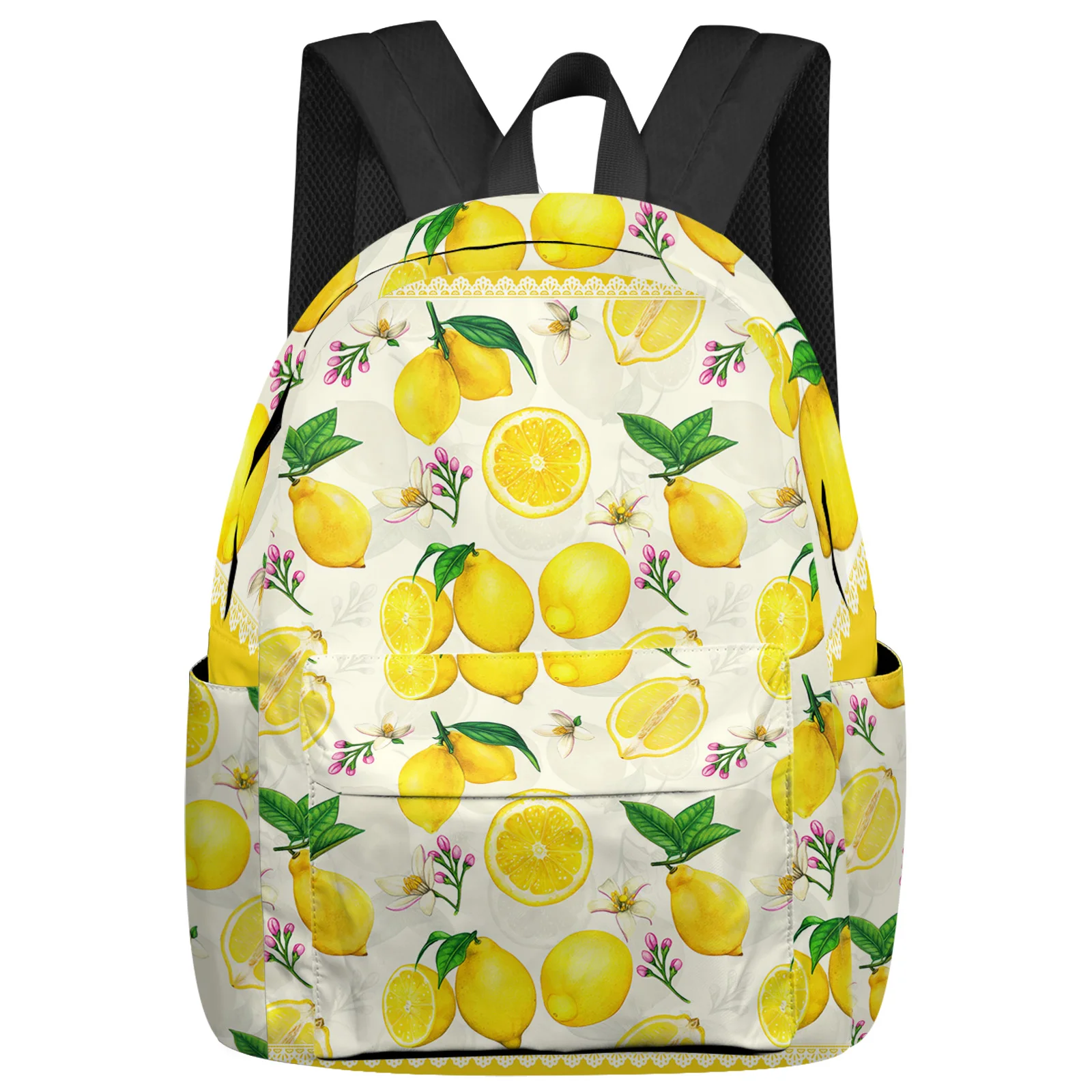 

Fruit Lemon Yellow Pastoral Style Backpacks Teenagers Student School Bags Laptop Backpack Men Women Female Travel Mochila