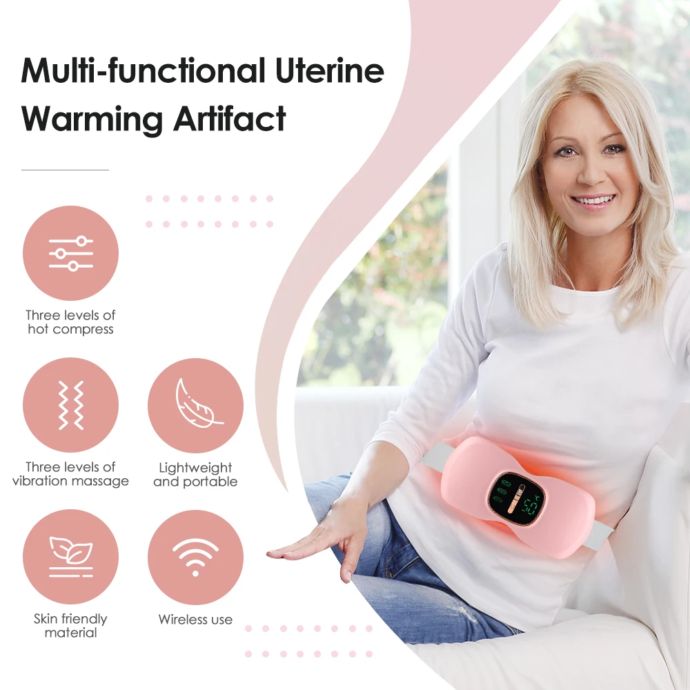 

Heating Pad for Menstrual Cramps Woman Girls Uterine Warm Belt Warming Artifact Hot Compress and Vibration for Abdomen