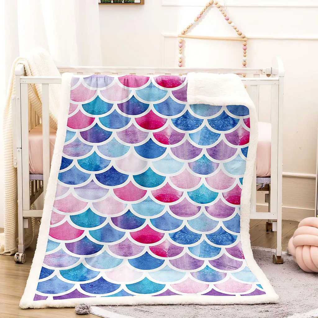 Фланелевое флисовое 3D одеяло HUANZHUANG с цветовым принтом детское для девочек