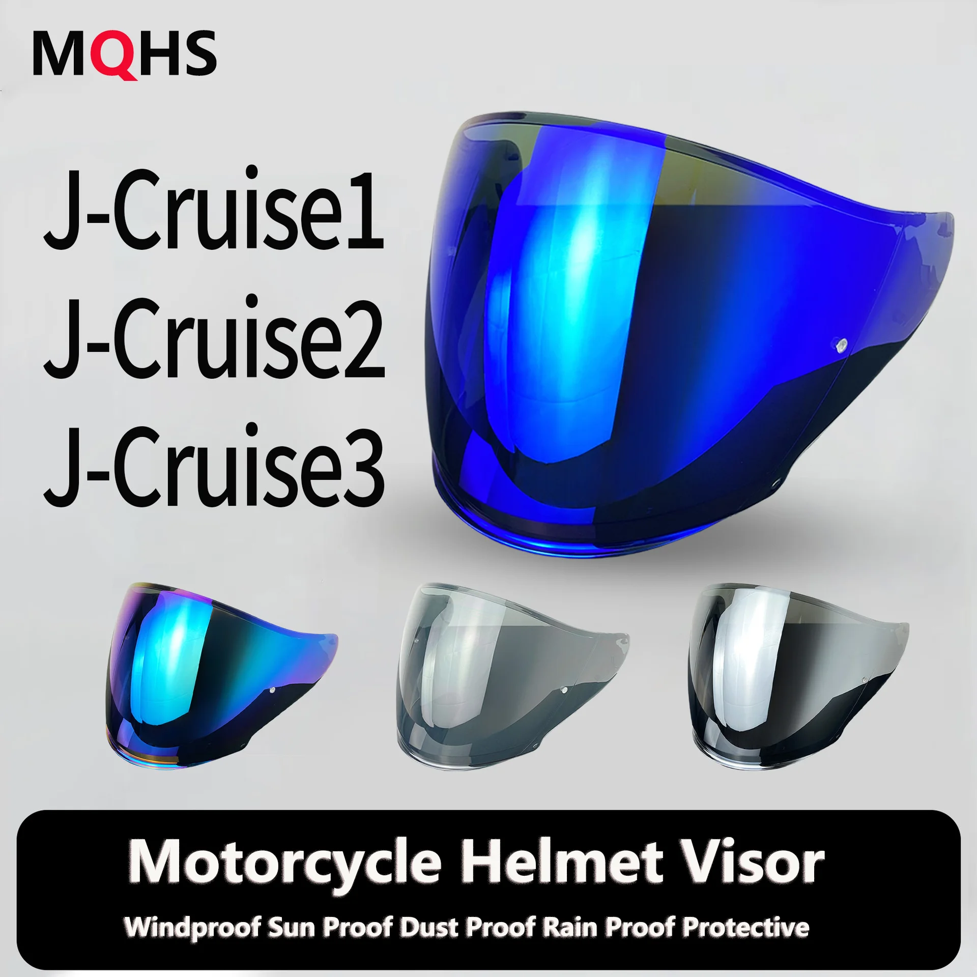 Фото Сменный визор MQHS для мотоциклетных шлемов J-Cruise Gen 1 2, J-Force4, CJ 2SP (открытый тип) – аксессуар для шлема №1
