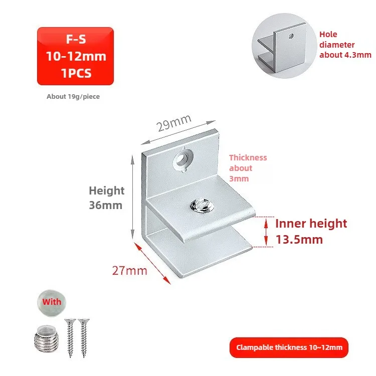 

Мебельный крепеж для стекла серебристый/черный