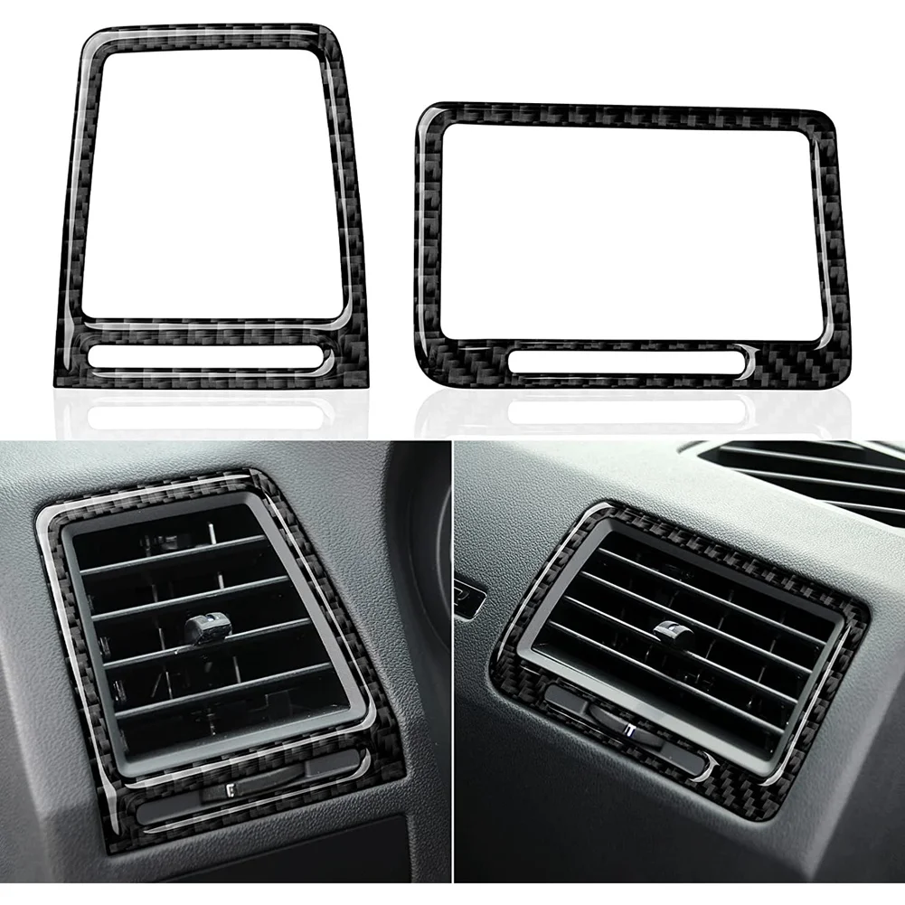 

Carbon Fiber Car Center Console AC Outlet Vent Trim Decals Sticker for Dodge Challenger 2008-2014 Interior Accessories