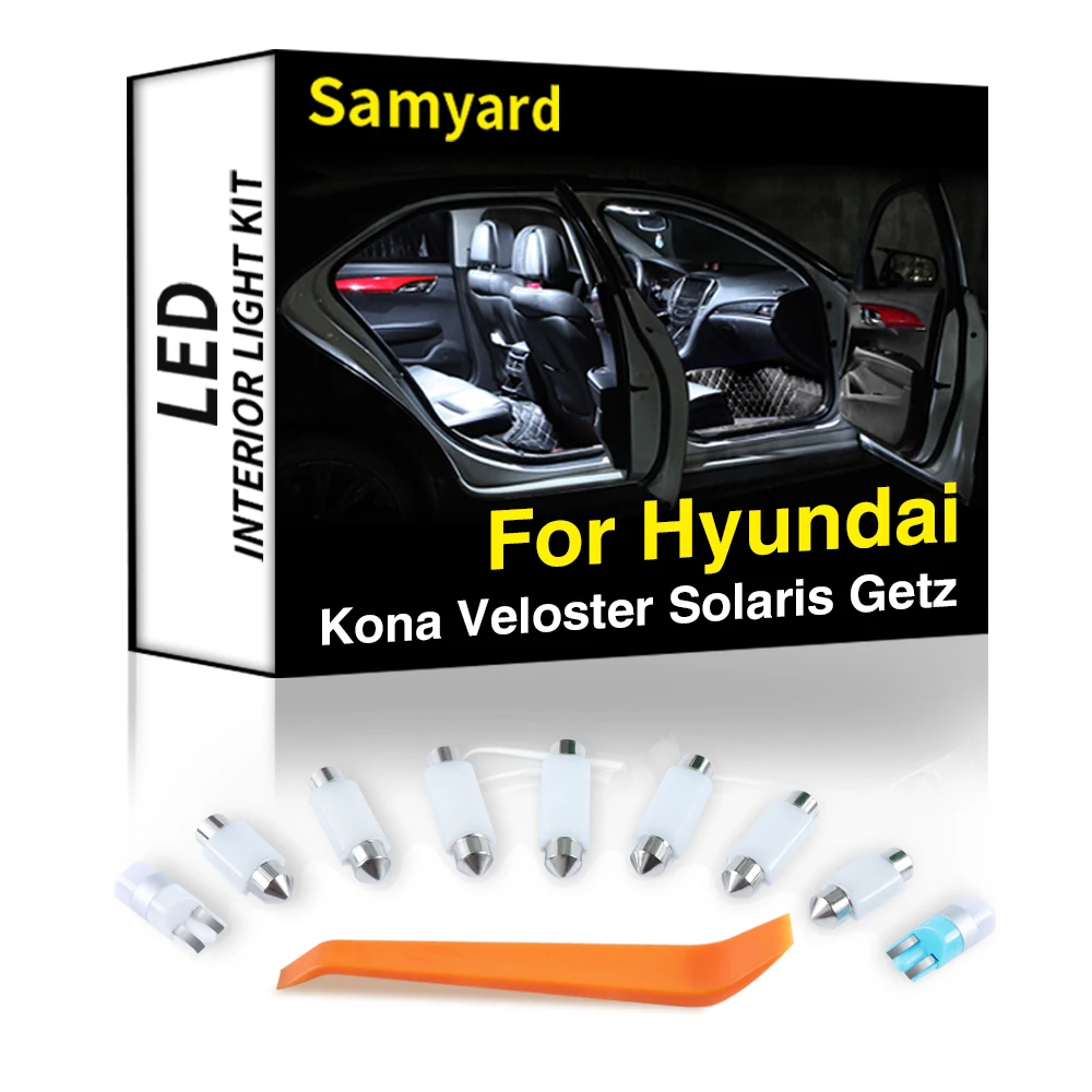 

Interior LED For Hyundai Kona Veloster FS JS Solaris Getz Canbus Vehicle Bulb Dome Map Reading Trunk Light Auto Lamp Kit