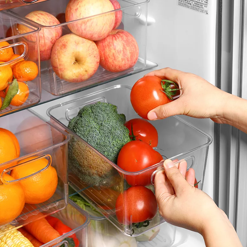 

Transparent PET Storage Box Book Household Use Falling Resistant Sundry Arrangement of Refrigerator Containers Closet Organizer
