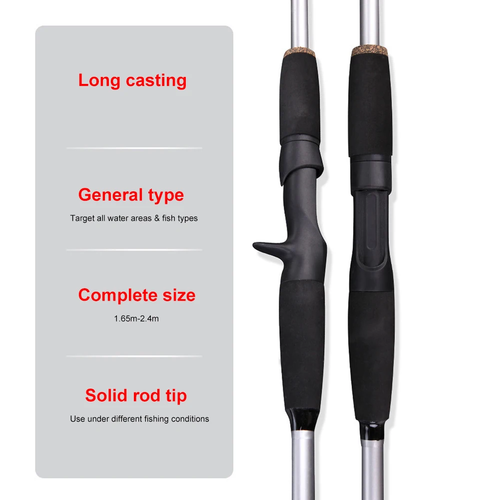1.65/1.8/2.1/2.4m Fishing Rod Carbon Spinning Casting Rod Lure Pole Rod 2 Sections ML 2-piece Carp Fishing Freshwater Saltwater enlarge