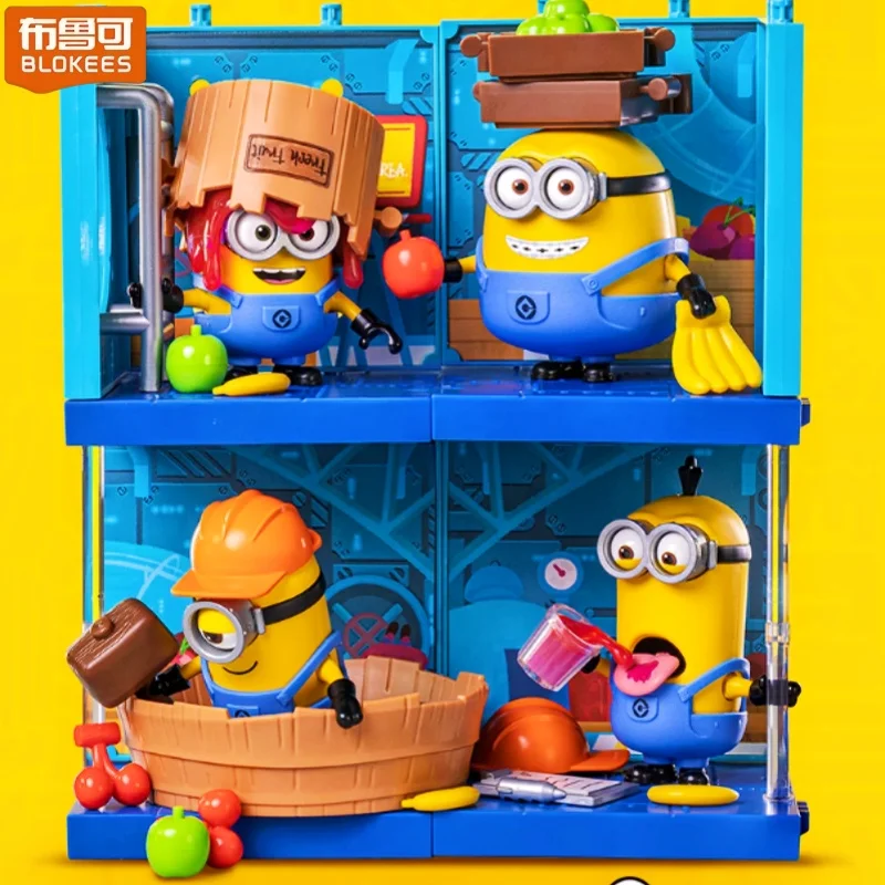Фото Конструктор Blokees Minions Magic Edition: Фабрика джема, 3D-модель микро-сцены, версия 1, набор для сборки персонажей мультфильмов №2