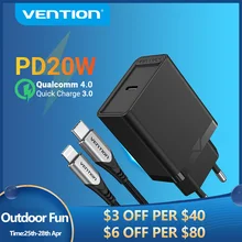 Vention PD 20W USB Charger Quick Charge 4.0 3.0 USB Type C Fast Charger for iPhone 13 12 Xs Xiaomi Phone QC4.0 QC3.0 PD Charger