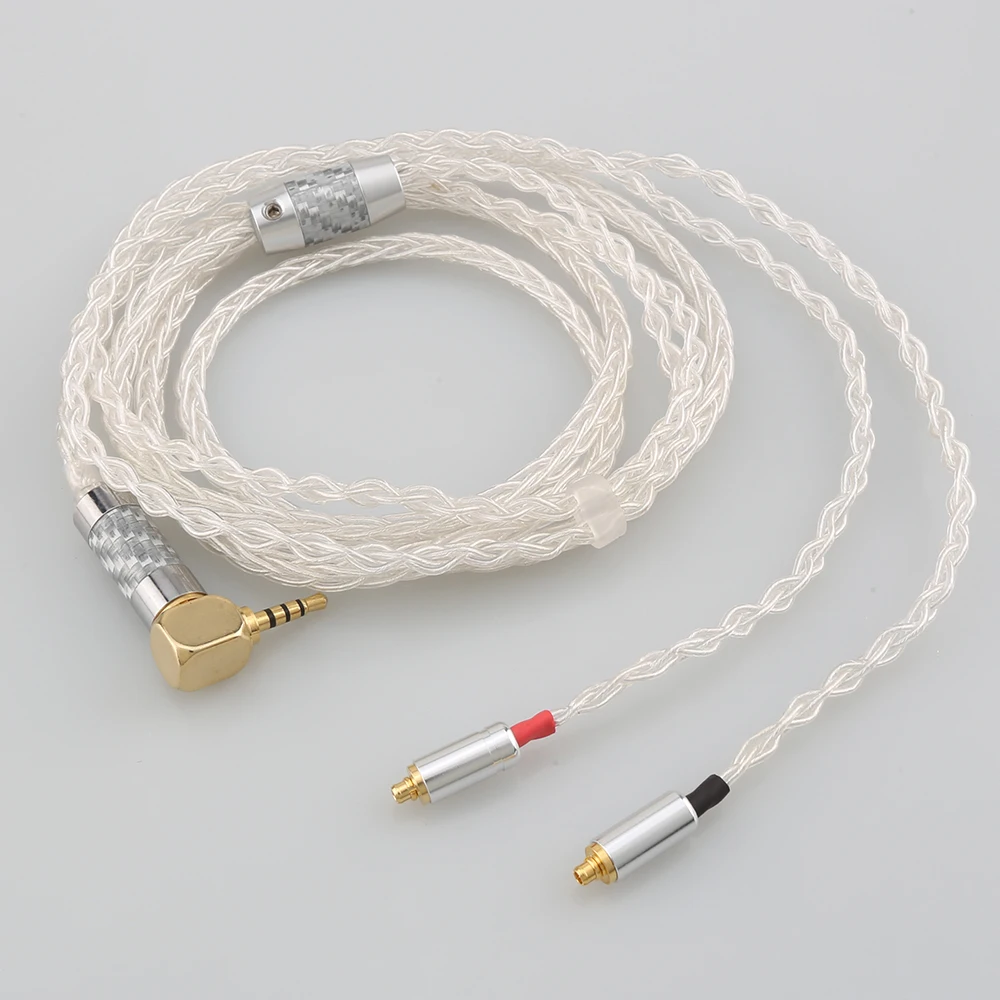 Audiocrast 8-ядерный 99.99% чистый Серебристые наушники кабель для Shure se535 se846 MMCX AKG N5005 N40 N30