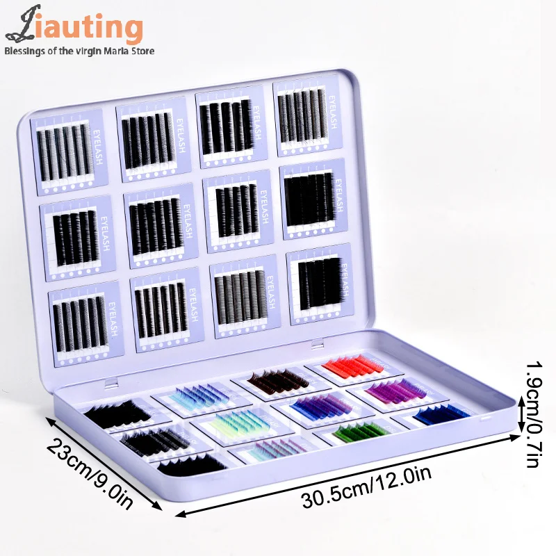 Пустая магнитная коробка для хранения накладных ресниц с 24 дискетами держатель