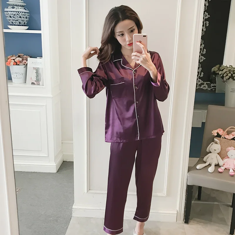Silk Pajamas Plus Size Women Solid Cute Pajamas for Women Summer Nightwear Pajama Two Piece Set Satin Silk Pyjamas Loungewear