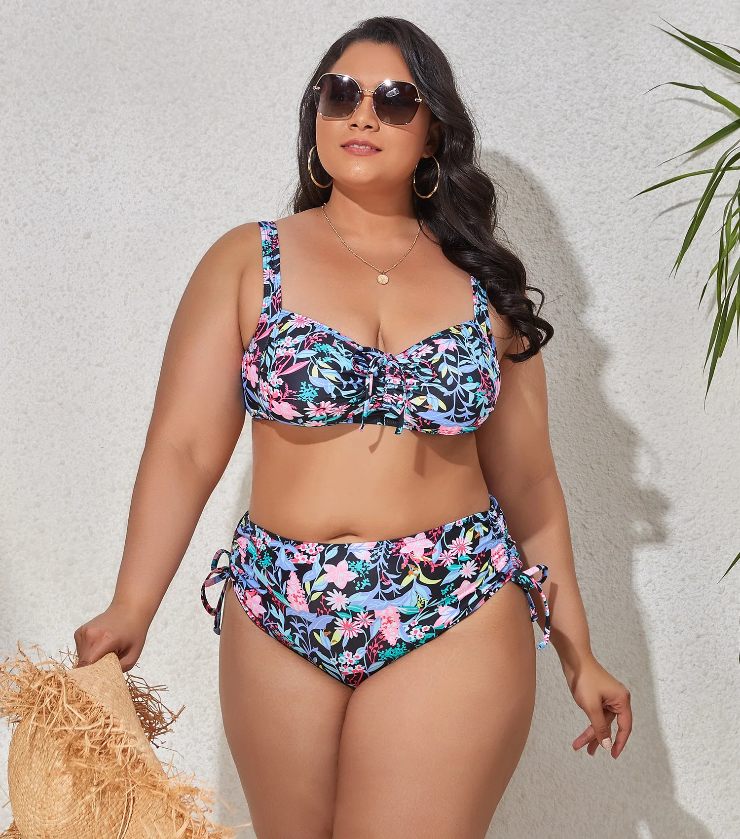 

New Sexy Plus Size Swimwear for Women Swimsuit Large Bathing Suits Two-piece High Waist Push Up Bikini Set Separate 2023 Stylish